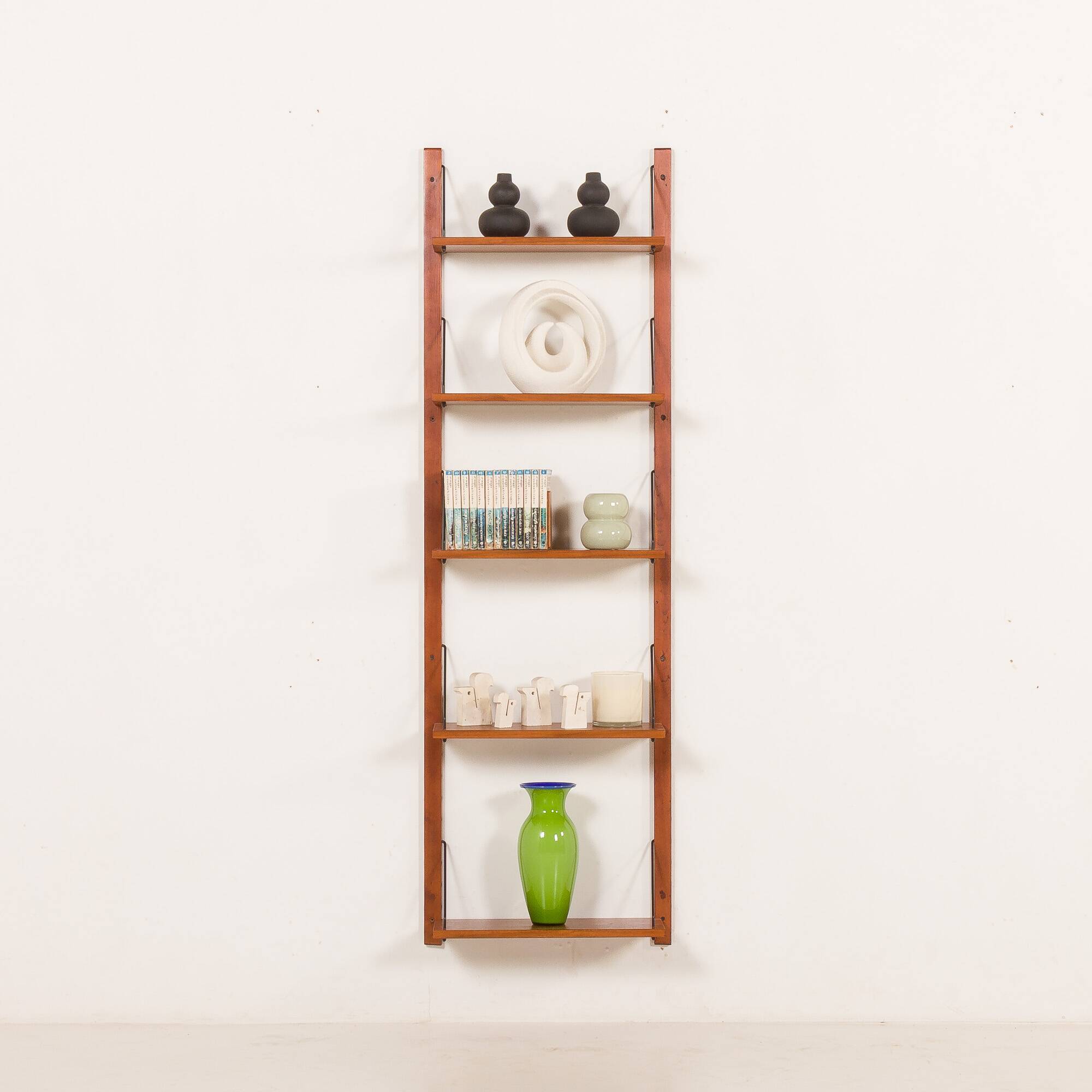 Mid century modern teak  upcycled shelving unit