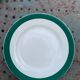 6 flat plates in white earthenware and green edging Digoin Sarreguemines vintage