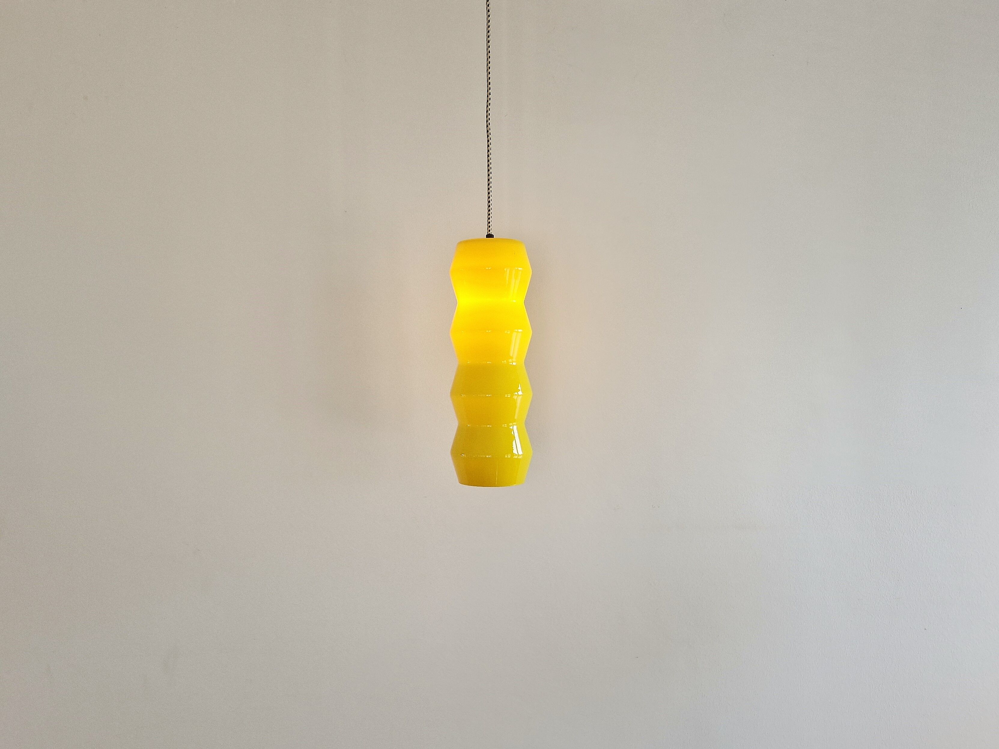 Yellow Murano glass pendant lamp, Sweden 1960