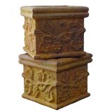 Paire de jardinières anciennes françaises en fonte