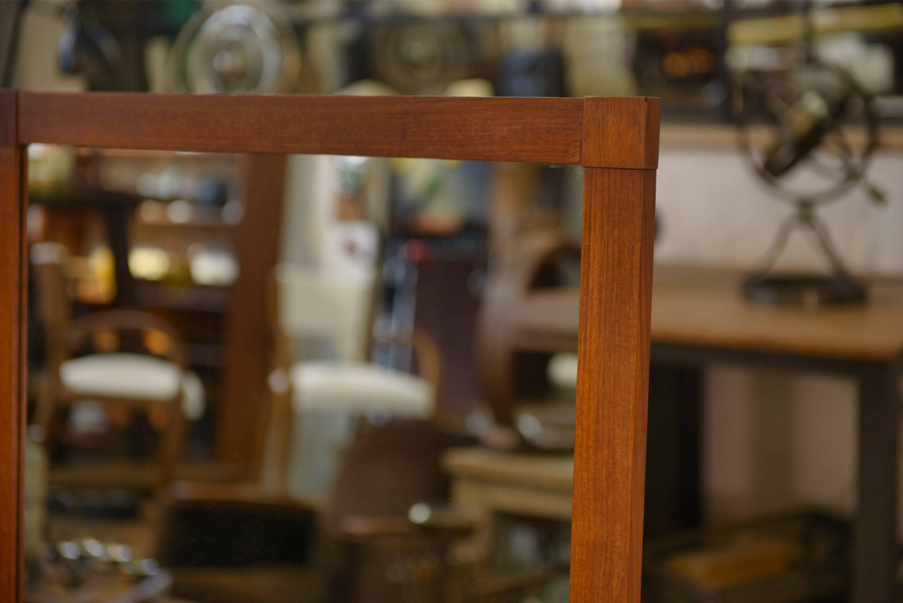 Scandinavian teak and ceramic mirror 1960s