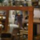 Scandinavian teak and ceramic mirror 1960s