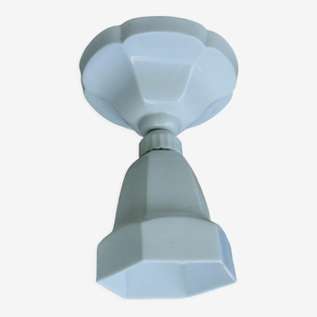 Porcelain and opaline art deco ceiling lamp