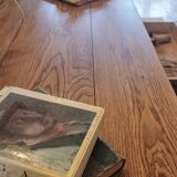 Large solid oak farmhouse table with two drawers 260 cm x 100 cm