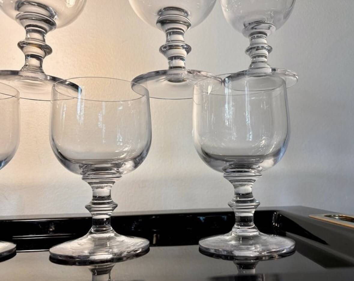 Large crystal beer or dessert glasses, 2 heights