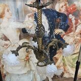 Important gilded bronze chandelier with five lights, Napoléon III period, 19th century.