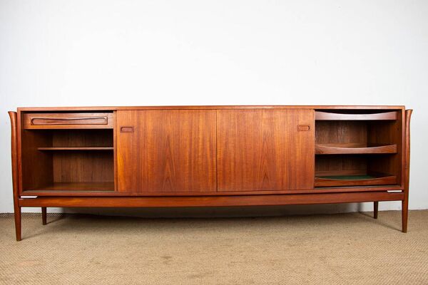Très Grande Enfilade Danoise 255 cm en Teck 1960.