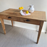 Patinated wooden farmhouse table