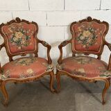 Pair of convertible armchairs