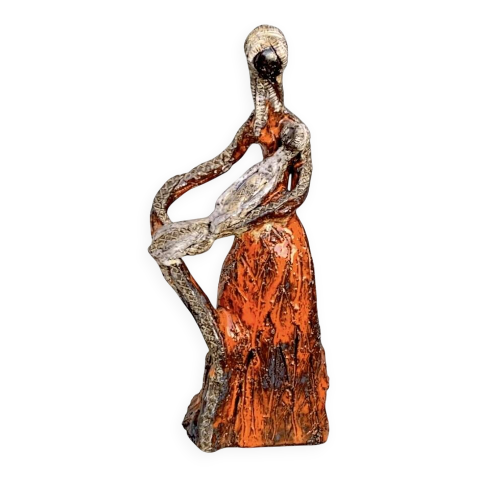 Ceramic sculpture signed M. Detry – Cicogna