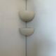 Paire d’appliques d’angle en porcelaine blanche mate, France 1970
