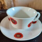 Vintage 70s cup and saucer in fine porcelain