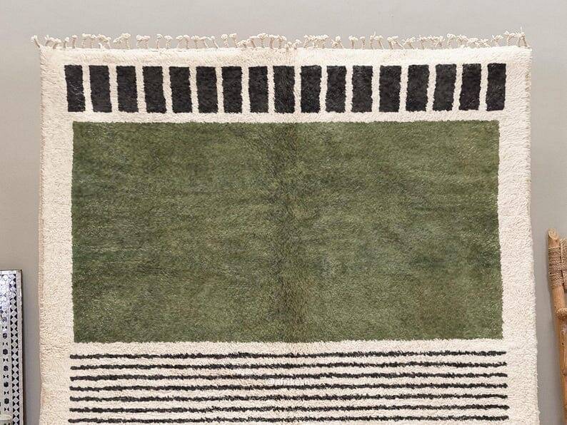 Handmade artisanal Moroccan Atlas rug made from natural wool.