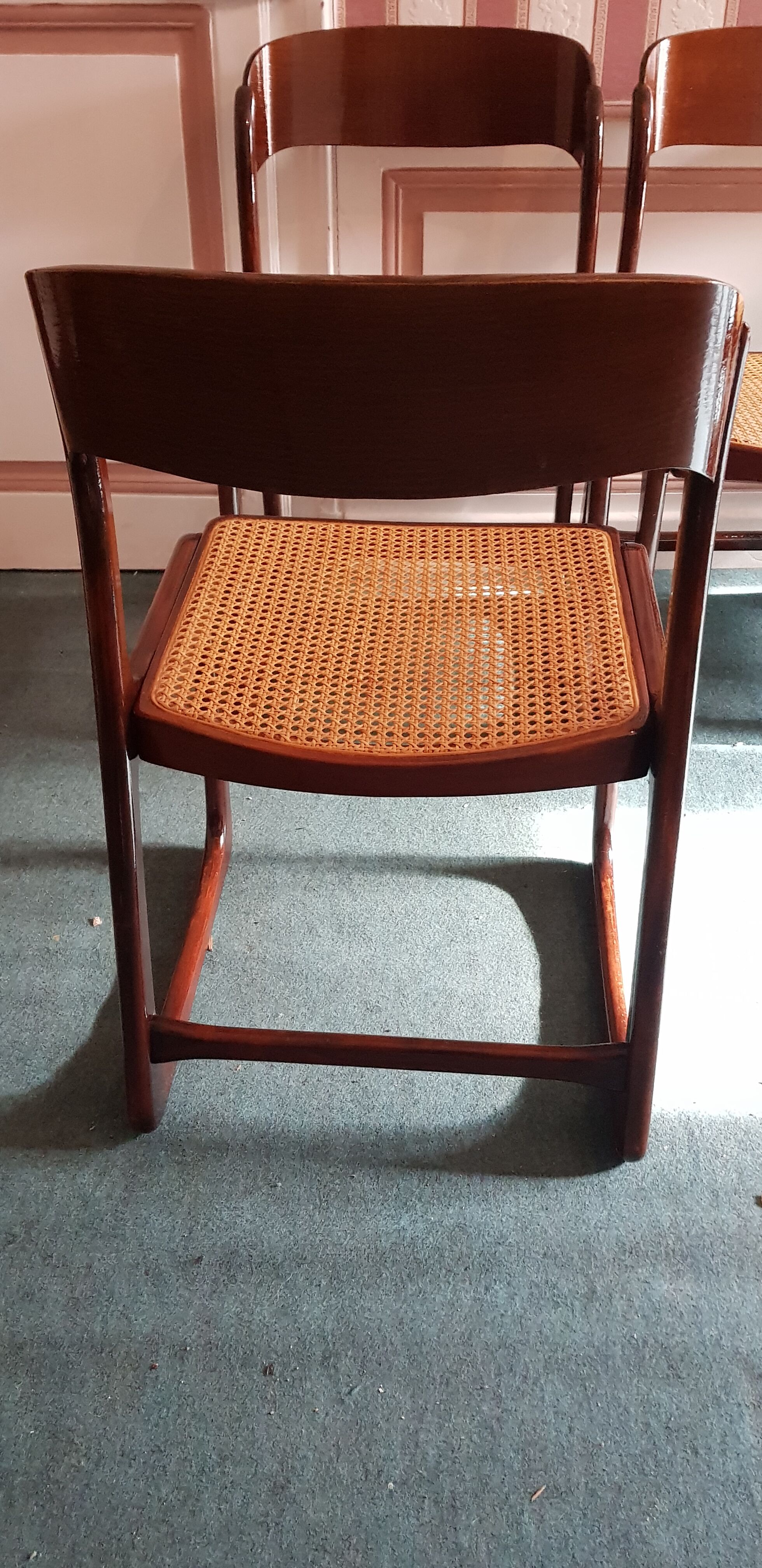 Suite of 6 chairs sleigh Baumann vintage redone