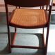 Suite de 6 chaises traineau Baumann cannées vintage