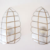 Pair of mother-of-pearl sconces