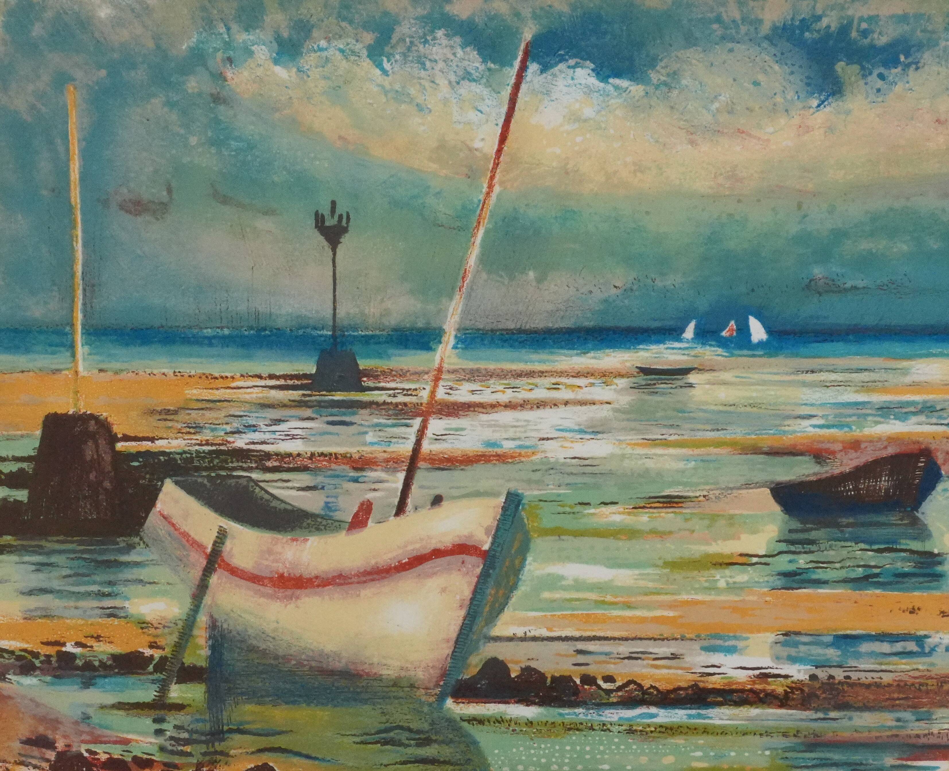 Paul Collomb: Marine air, original signed lithograph.