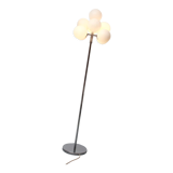 1970s floor lamp in chromed metal and opaline