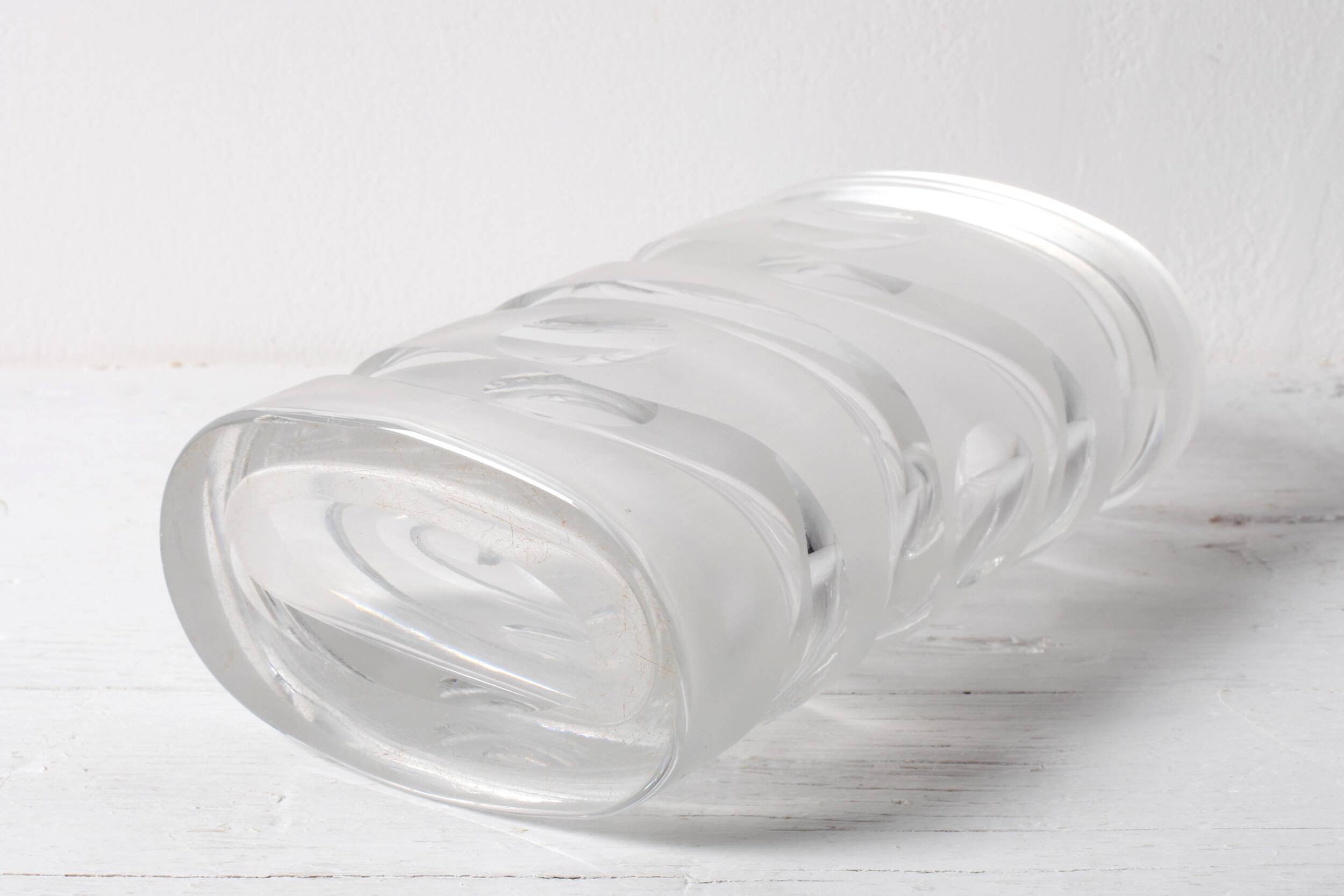 Mid-Century Iced Crystal Glass Vase: Peill & Putzler, Germany, 1960s