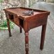 French antique watchmaker's bench – Table with drawers, vice, and original sliding leather surface – circa 1900