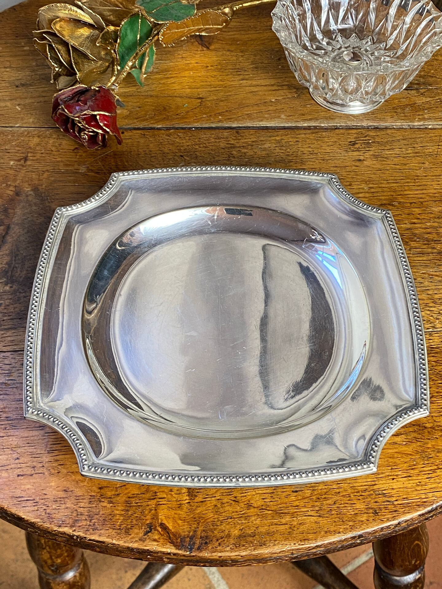 Silver-plated metal plate, Gallia model, Christofle