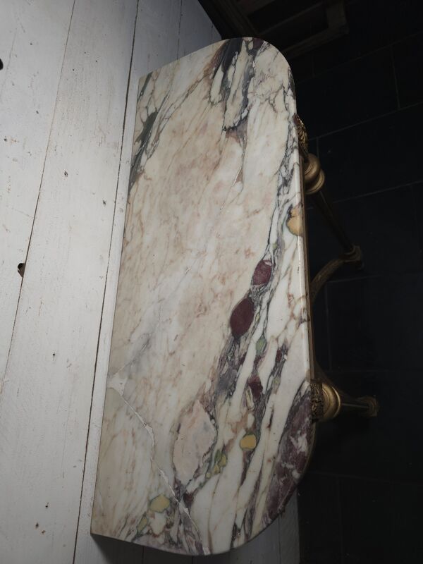 Console style Louis XVI En bois doré et plateau en marbre