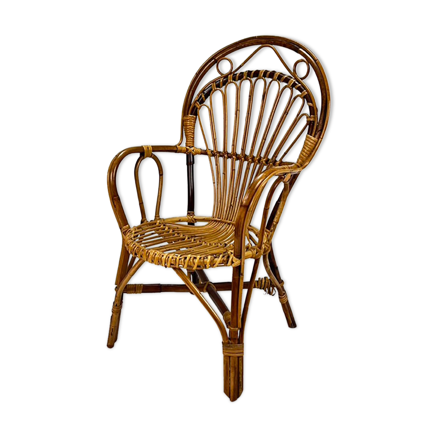 Mid century rattan side chair, 1960s