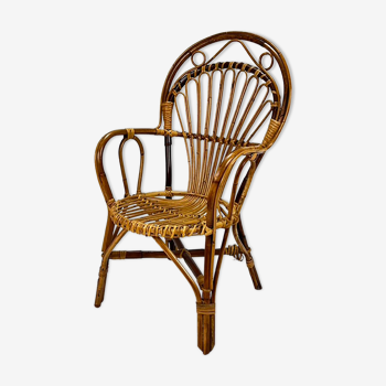 Mid century rattan side chair, 1960s