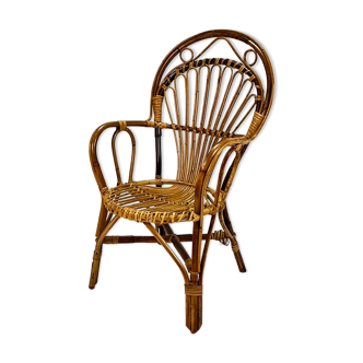 Mid century rattan side chair, 1960s