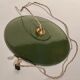 Industrial hanging lamp with green and white enamelled tin blinds