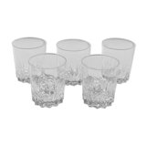 5 vintage whiskey glasses