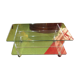 vintage glass coffee table with plexiglass legs