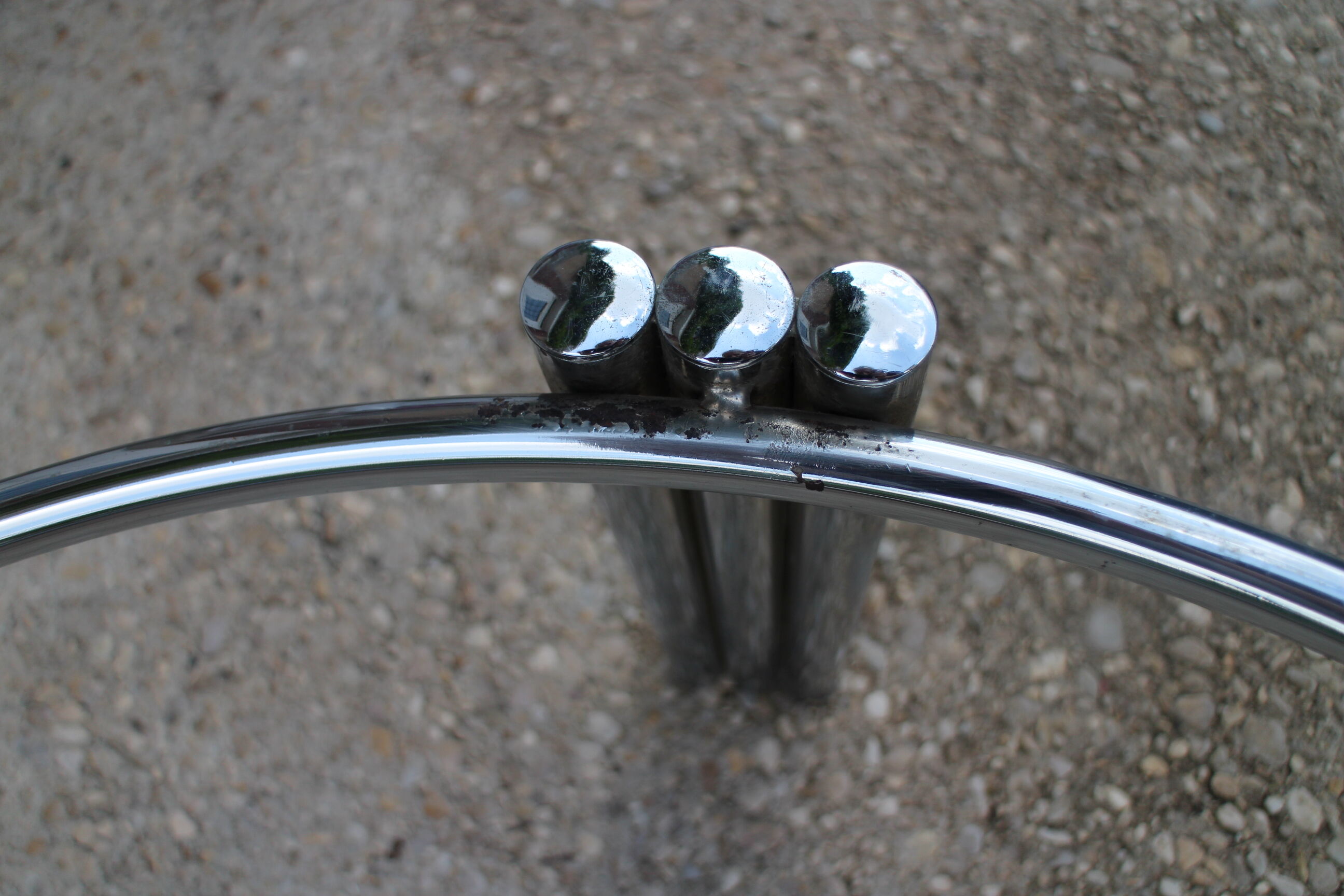 Round coffee table chrome and smoked glass 1970