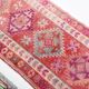 3x12 Vintage Pink & Red Turkish Runner Rug, Super Soft Rug, 86x378Cm