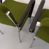 Pair of vintage fabric and chrome armchairs from the 70s
