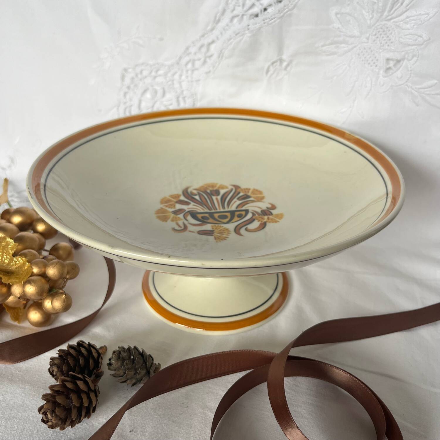 2 Creil and Montereau compote dishes