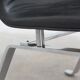 Unique black leather & steel modernist lounge chair, 1960s