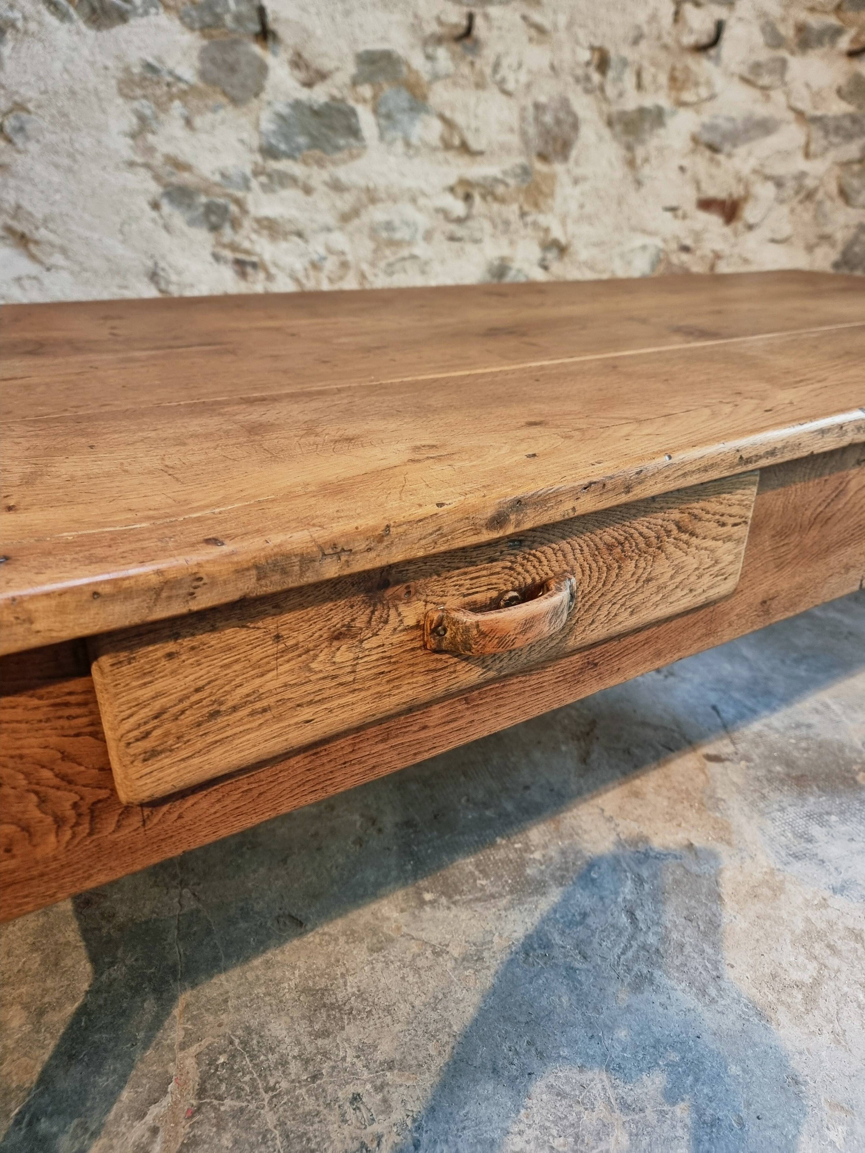 Old oak farmhouse table, dining table, Auvergne, circa 1750–1800