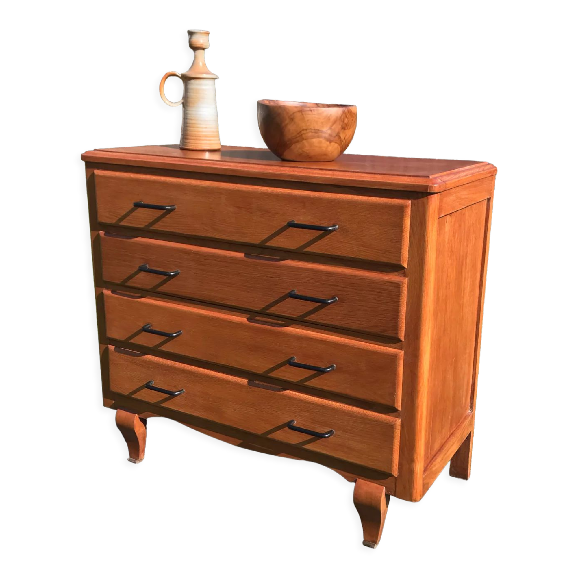 1950 vintage chest of drawers in gilded oak