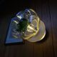 Vintage ceiling light Murano glass Mazzega green flower and stainless steel