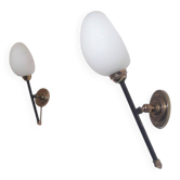 1950 Lunel articulated torchiere wall lights