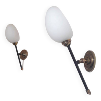 1950 Lunel articulated torchiere wall lights