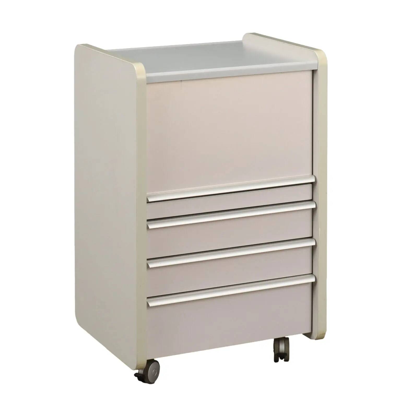 Vintage commode in aluminium and wood, Italy, 1990s.