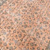 7x10 Soft Pastel Orange Handmade Floral Turkish Vintage Rug