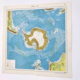 Vintage South Pole Antarctica map from 1950