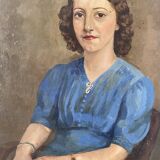 Signed portrait of a woman