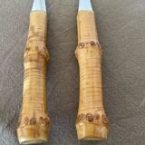 Salad servers with bamboo handles
