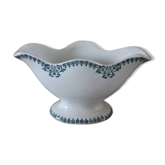 Blue-green Terre de Fer sauce boat Saint Amand