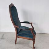 Voltaire armchair velvet striped blue