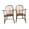 Paire de fauteuils anglais en bois